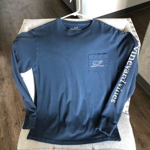 Long Sleeve Vintage Whale Graphic Pocket Tee